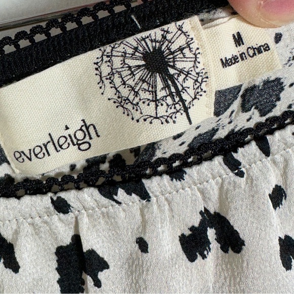NEW Everleigh‎ Leopard Print Asymmetrical Skirt Off White Black Size Medium Boho - Picture 3 of 8